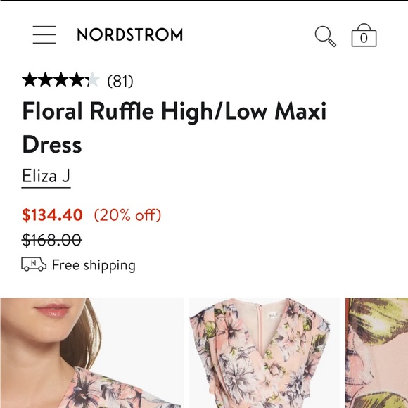 Floral Ruffle High/Low Maxi Dress - Eliza J Nordstrom - Picture 4 of 7
